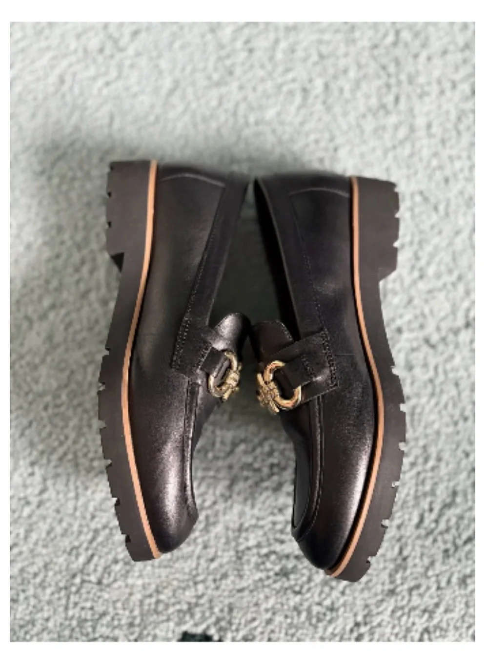 kate spade Black and Tan Leather Loafers